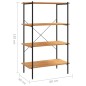 vidaXL Regal mit 4 Böden Schwarz und Eiche-Optik 80x40x130 cm vidaXL Regal mit 4 Böden Schwarz und Eiche-Optik 80x40x130 cm