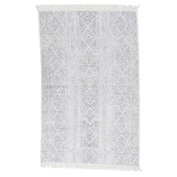 vidaXL Teppich Hellgrau 80x150 cm Baumwolle