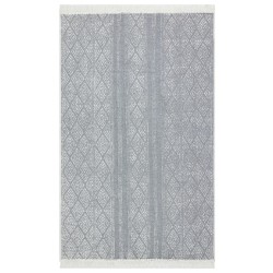 vidaXL Teppich Hellgrau 80x150 cm Baumwolle