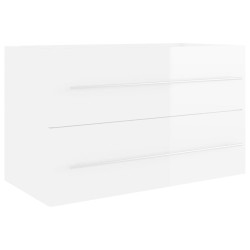 vidaXL Waschbeckenunterschrank Hochglanz-Weiß 80x38,5x48 cm
