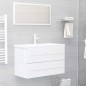 vidaXL Waschbeckenunterschrank Hochglanz-Weiß 80x38,5x48 cm vidaXL Waschbeckenunterschrank Hochglanz-Weiß 80x38,5x48 cm