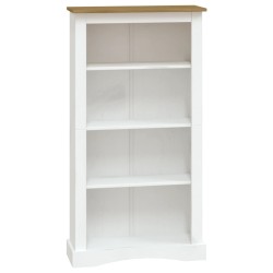 vidaXL Bücherschrank 4 Fächer Mexiko-Stil Kiefernholz Weiß 81x29x150cm