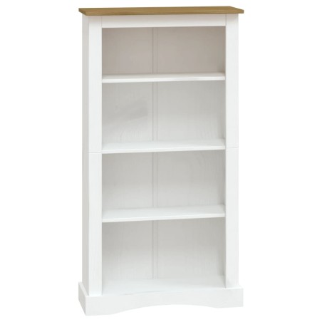 vidaXL Bücherschrank 4 Fächer Mexiko-Stil Kiefernholz Weiß 81x29x150cm