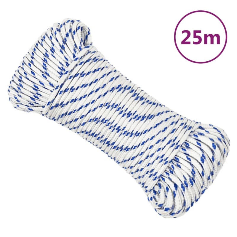 vidaXL Bootsseil Weiß 5 mm 25 m Polypropylen vidaXL Bootsseil Weiß 5 mm 25 m Polypropylen