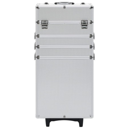 vidaXL Kosmetikkoffer Aluminium Silbern