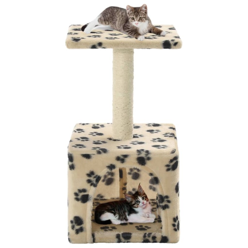 vidaXL Katzen-Kratzbaum Sisal 55 cm Beige Pfoten-Aufdruck vidaXL Katzen-Kratzbaum Sisal 55 cm Beige Pfoten-Aufdruck