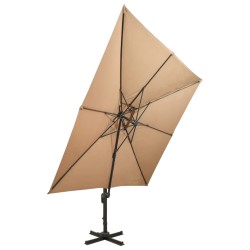 vidaXL Ampelschirm mit Lüftung 300x300 cm Taupe
