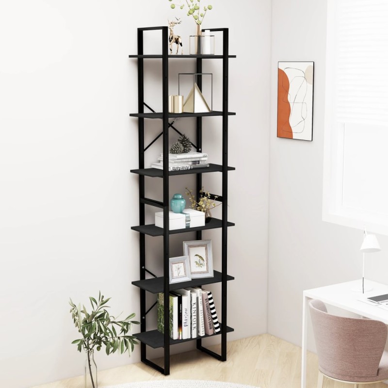 vidaXL Lagerregal Schwarz 60x30x210 cm Massivholz Kiefer vidaXL Lagerregal Schwarz 60x30x210 cm Massivholz Kiefer