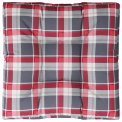 vidaXL Palettenkissen Rot Karomuster 70x70x12 cm Stoff