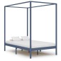 vidaXL Himmelbett-Gestell Grau Massivholz Kiefer 140 x 200 cm vidaXL Himmelbett-Gestell Grau Massivholz Kiefer 140 x 200 cm