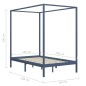 vidaXL Himmelbett-Gestell Grau Massivholz Kiefer 140 x 200 cm vidaXL Himmelbett-Gestell Grau Massivholz Kiefer 140 x 200 cm