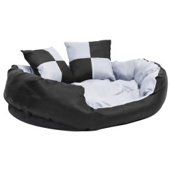 vidaXL Wendbares & waschbares Hundekissen Grau und Schwarz 85x70x20 cm