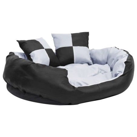 vidaXL Wendbares & waschbares Hundekissen Grau und Schwarz 85x70x20 cm