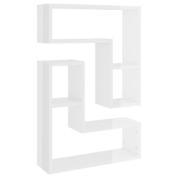 vidaXL Wandregale 2 Stk. Hochglanz-Weiß 50x15x50 cm Holzwerkstoff