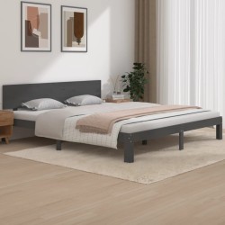 vidaXL Massivholzbett Grau 180x200 cm