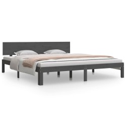 vidaXL Massivholzbett Grau 180x200 cm