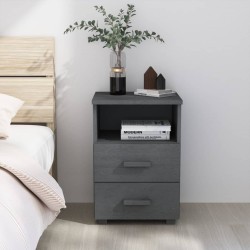 vidaXL Nachttisch HAMAR Dunkelgrau 40x35x62 cm Massivholz Kiefer