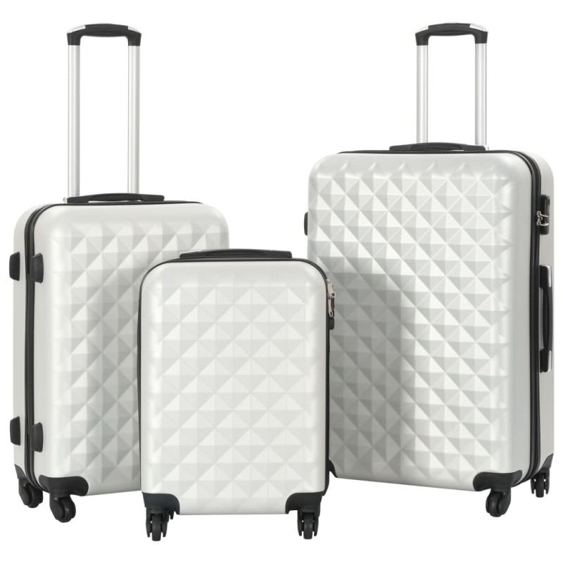vidaXL Hartschalen-Trolley-Set 3 Stk. Helles Silber ABS vidaXL Hartschalen-Trolley-Set 3 Stk. Helles Silber ABS