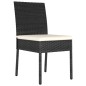 Garten-Essstühle 2 Stk. Poly Rattan Schwarz Garten-Essstühle 2 Stk. Poly Rattan Schwarz