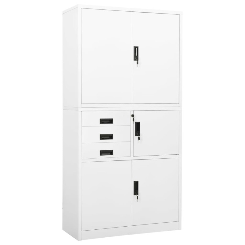 vidaXL Büroschrank Weiß 90x40x180 cm Stahl vidaXL Büroschrank Weiß 90x40x180 cm Stahl