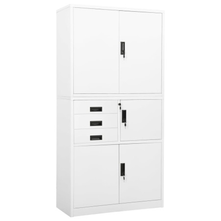 vidaXL Büroschrank Weiß 90x40x180 cm Stahl 