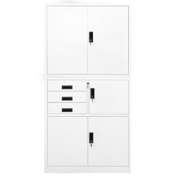 vidaXL Büroschrank Weiß 90x40x180 cm Stahl 