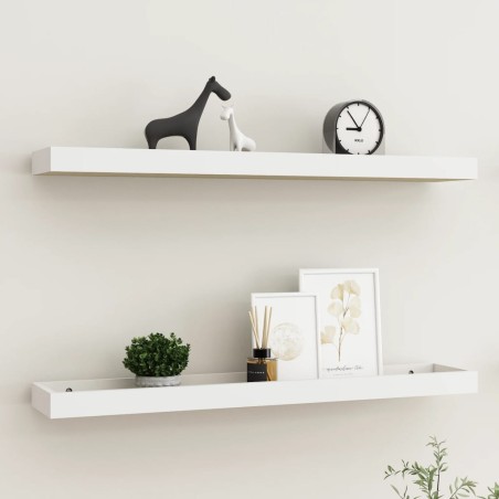 vidaXL Loggia Wandregale 2 Stk. Eichen-Optik und Weiß 80x15x4 cm MDF