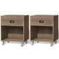 vidaXL Nachttisch Braun 2 Stk Massivholz vidaXL Nachttisch Braun 2 Stk Massivholz