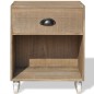 vidaXL Nachttisch Braun 2 Stk Massivholz vidaXL Nachttisch Braun 2 Stk Massivholz