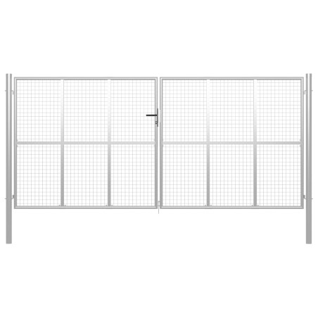 vidaXL Gartentor Verzinkter Stahl 415 x 225 cm Silbern