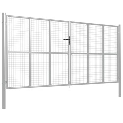 vidaXL Gartentor Verzinkter Stahl 415 x 225 cm Silbern