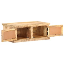 vidaXL Couchtisch 90x50x35 cm Massivholz Mango und Naturgeflecht