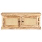 vidaXL Couchtisch 90x50x35 cm Massivholz Mango und Naturgeflecht vidaXL Couchtisch 90x50x35 cm Massivholz Mango und Naturgeflecht