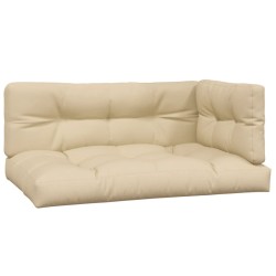 Palettenkissen 3-tlg. Beige Stoff