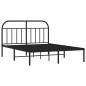 vidaXL Bettgestell mit Kopfteil Metall Schwarz 135x190 cm vidaXL Bettgestell mit Kopfteil Metall Schwarz 135x190 cm