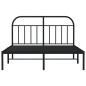 vidaXL Bettgestell mit Kopfteil Metall Schwarz 135x190 cm vidaXL Bettgestell mit Kopfteil Metall Schwarz 135x190 cm