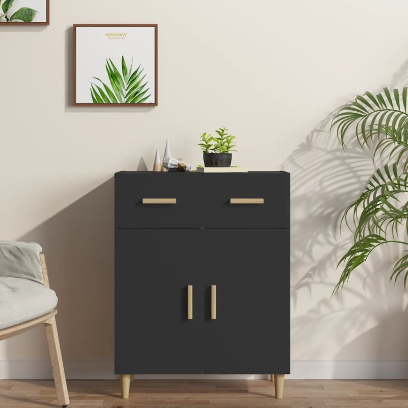 vidaXL Sideboard Schwarz 69,5x34x89 cm Holzwerkstoff vidaXL Sideboard Schwarz 69,5x34x89 cm Holzwerkstoff