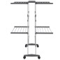 vidaXL Wäscheständer 2 Etagen mit Rollen Silbern 60x70x106 cm vidaXL Wäscheständer 2 Etagen mit Rollen Silbern 60x70x106 cm