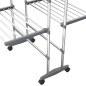 vidaXL Wäscheständer 2 Etagen mit Rollen Silbern 60x70x106 cm vidaXL Wäscheständer 2 Etagen mit Rollen Silbern 60x70x106 cm