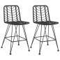 vidaXL Barhocker 2 Stk. Schwarz 45x56x103,5 cm PE-Rattan und Stahl vidaXL Barhocker 2 Stk. Schwarz 45x56x103,5 cm PE-Rattan und Stahl