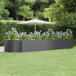 vidaXL Hochbeet Anthrazit 447x140x68 cm Pulverbeschichteter Stahl