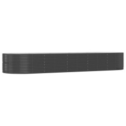 vidaXL Hochbeet Anthrazit 447x140x68 cm Pulverbeschichteter Stahl