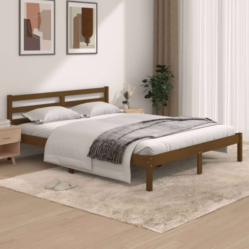 vidaXL Massivholzbett Kiefer 150x200 cm Honigbraun vidaXL Massivholzbett Kiefer 150x200 cm Honigbraun