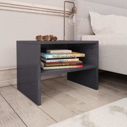 vidaXL Nachttische 2 Stk. Hochglanz-Grau 40x30x30 cm Holzwerkstoff
