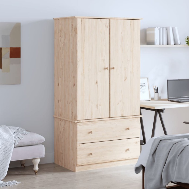 vidaXL Kleiderschrank ALTA 90x55x170 cm Massivholz Kiefer vidaXL Kleiderschrank ALTA 90x55x170 cm Massivholz Kiefer