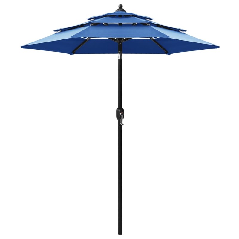 vidaXL Sonnenschirm mit Aluminium-Mast 3-lagig Azurblau 2 m vidaXL Sonnenschirm mit Aluminium-Mast 3-lagig Azurblau 2 m