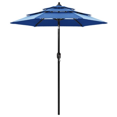 vidaXL Sonnenschirm mit Aluminium-Mast 3-lagig Azurblau 2 m