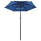 vidaXL Sonnenschirm mit Aluminium-Mast 3-lagig Azurblau 2 m vidaXL Sonnenschirm mit Aluminium-Mast 3-lagig Azurblau 2 m