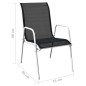 vidaXL Stapelbare Gartenstühle 2 Stk. Stahl und Textilene Schwarz vidaXL Stapelbare Gartenstühle 2 Stk. Stahl und Textilene Schwarz