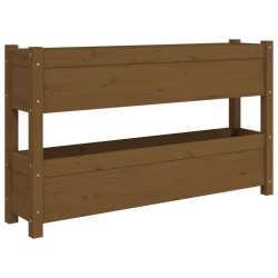 vidaXL Pflanzkübel Honigbraun 112x25x66 cm Massivholz Kiefer